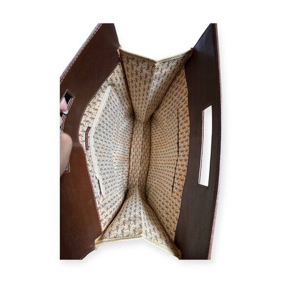 Vintage Yves Saint Laurent Y Panel Tote | Canvas & Leather - Picture 5 of 7